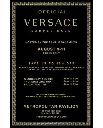 versace sample sale 2024 locations nyc|sample sale NYC 2023.